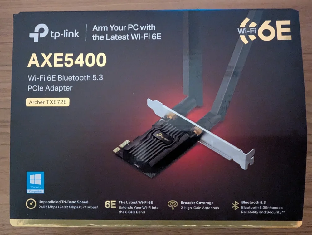 Archer TXE72E Scheda di Rete WiFi 6E AXE5400 PCIe